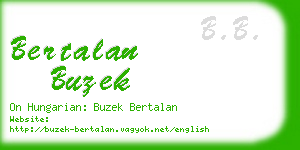 bertalan buzek business card